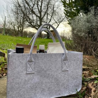 Sac en feutre gris élégant - CADEAUX