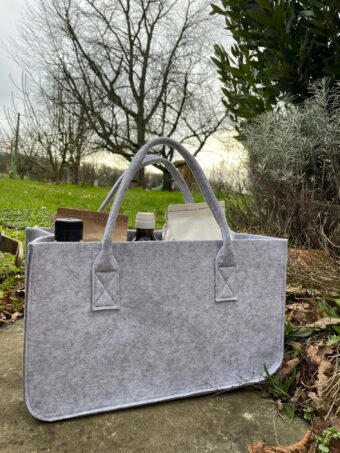 Sac en feutre gris élégant - CADEAUX